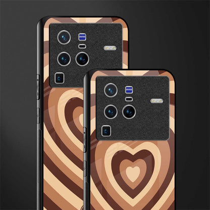 y2k brown hearts aesthetic glass case for vivo x80 pro 5g image-2