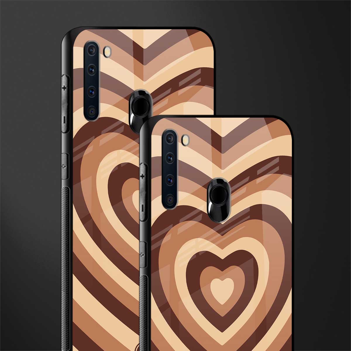 y2k brown hearts aesthetic glass case for samsung a21 image-2