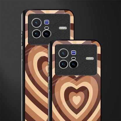 y2k brown hearts aesthetic glass case for vivo x80 image-2