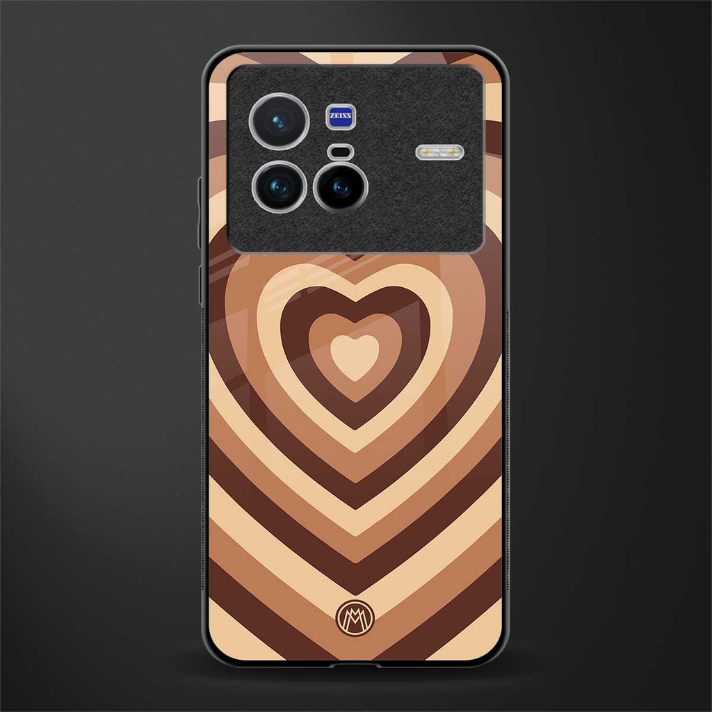 y2k brown hearts aesthetic glass case for vivo x80 image