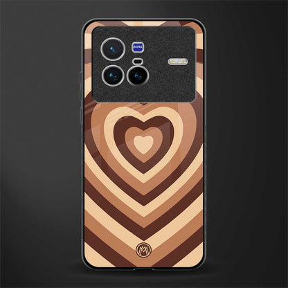y2k brown hearts aesthetic glass case for vivo x80 image