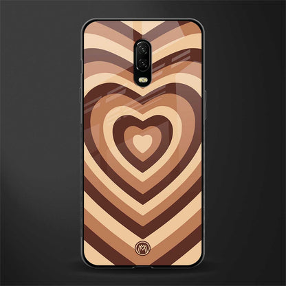 y2k brown hearts aesthetic glass case for oneplus 6t image
