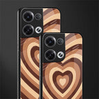 y2k brown hearts aesthetic back phone cover | glass case for oppo reno 8 pro