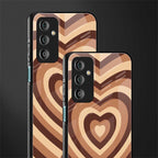 y2k brown hearts aesthetic back phone cover | glass case for samsung galaxy f23 5g