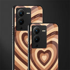 y2k brown hearts aesthetic back phone cover | glass case for vivo v25 pro 5g