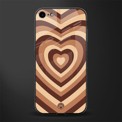 y2k brown hearts aesthetic glass case for iphone se 2020 image