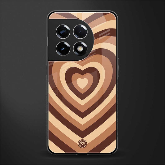 y2k brown hearts aesthetic back phone cover | glass case for oneplus 11r
