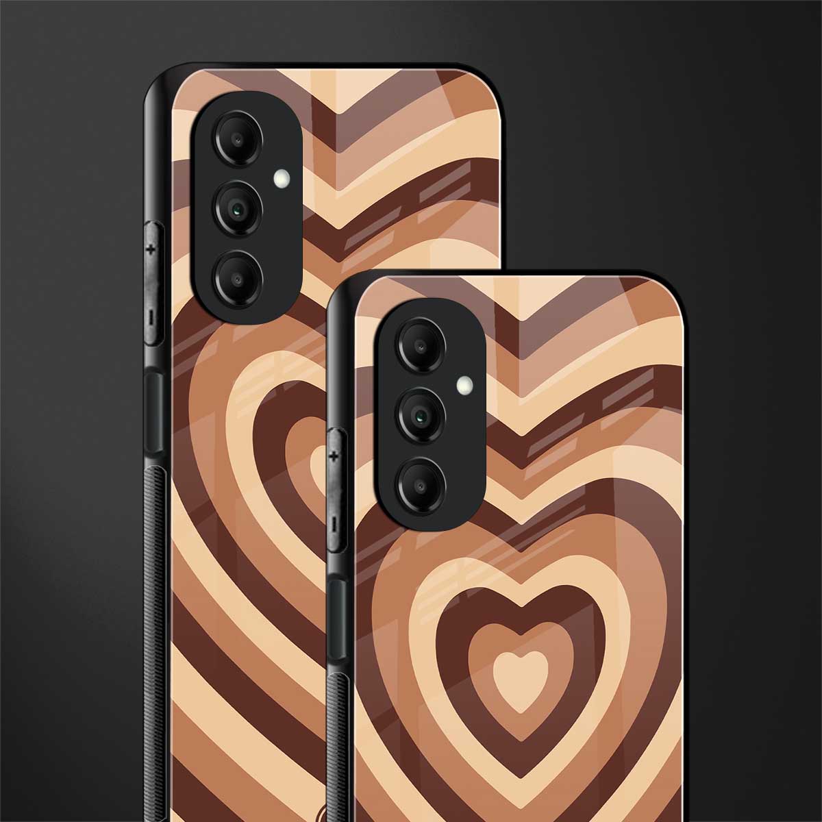 y2k brown hearts aesthetic back phone cover | glass case for samsung galaxy a14 5g
