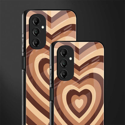 y2k brown hearts aesthetic back phone cover | glass case for samsung galaxy a14 5g