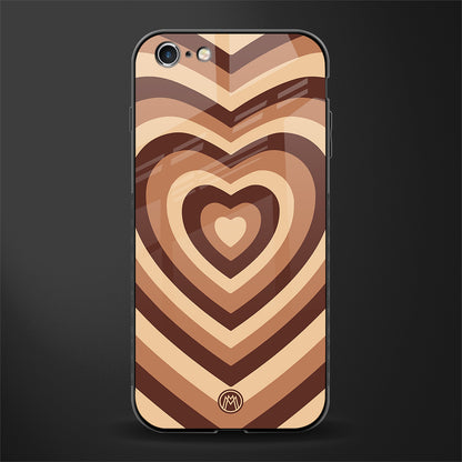y2k brown hearts aesthetic glass case for iphone 6s plus image