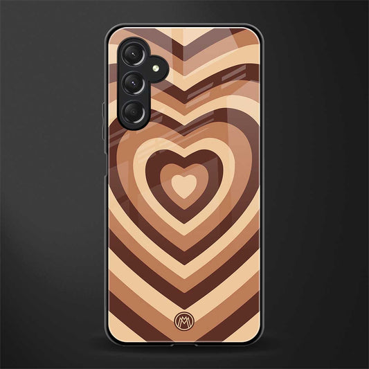 y2k brown hearts aesthetic back phone cover | glass case for samsun galaxy a24 4g