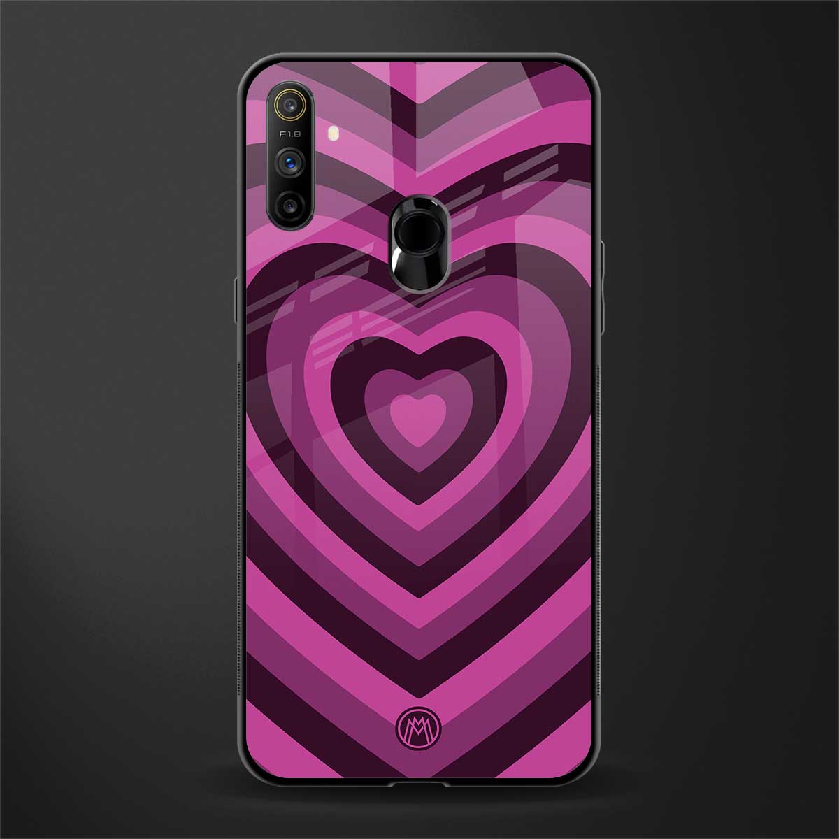 y2k burgundy hearts aesthetic glass case for realme narzo 10a image
