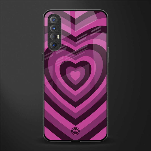 y2k burgundy hearts aesthetic glass case for oppo reno 3 pro image