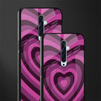 y2k burgundy hearts aesthetic glass case for oppo reno 2f image-2