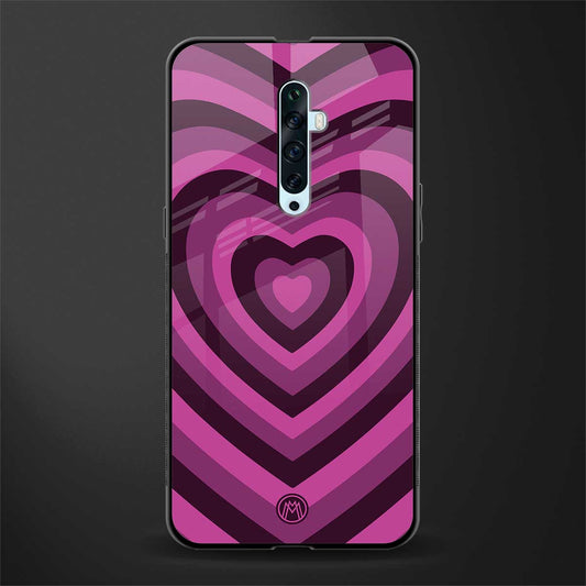 y2k burgundy hearts aesthetic glass case for oppo reno 2f image