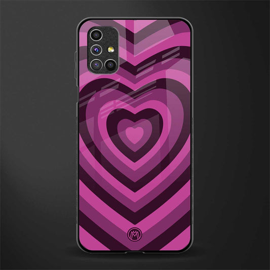 y2k burgundy hearts aesthetic glass case for samsung galaxy m51 image