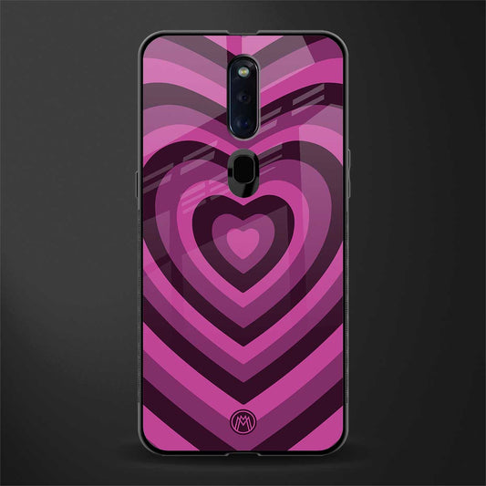 y2k burgundy hearts aesthetic glass case for oppo f11 pro image
