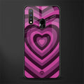 y2k burgundy hearts aesthetic glass case for vivo u20 image