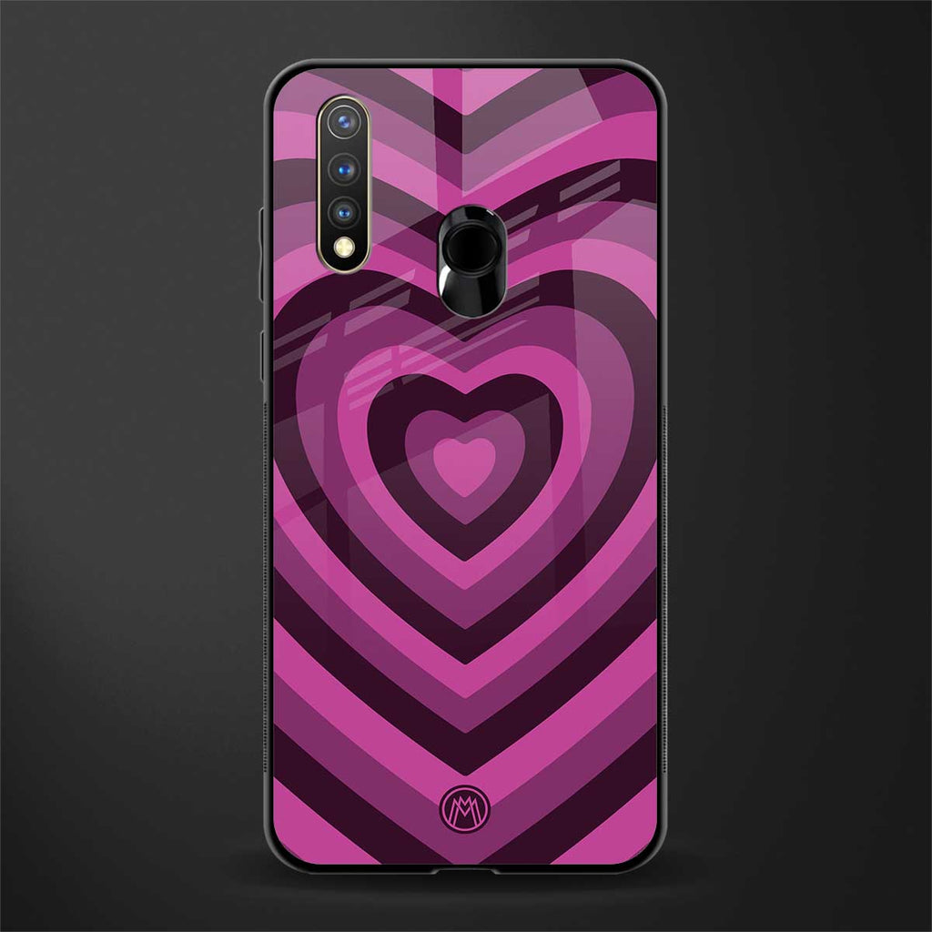y2k burgundy hearts aesthetic glass case for vivo y19 image