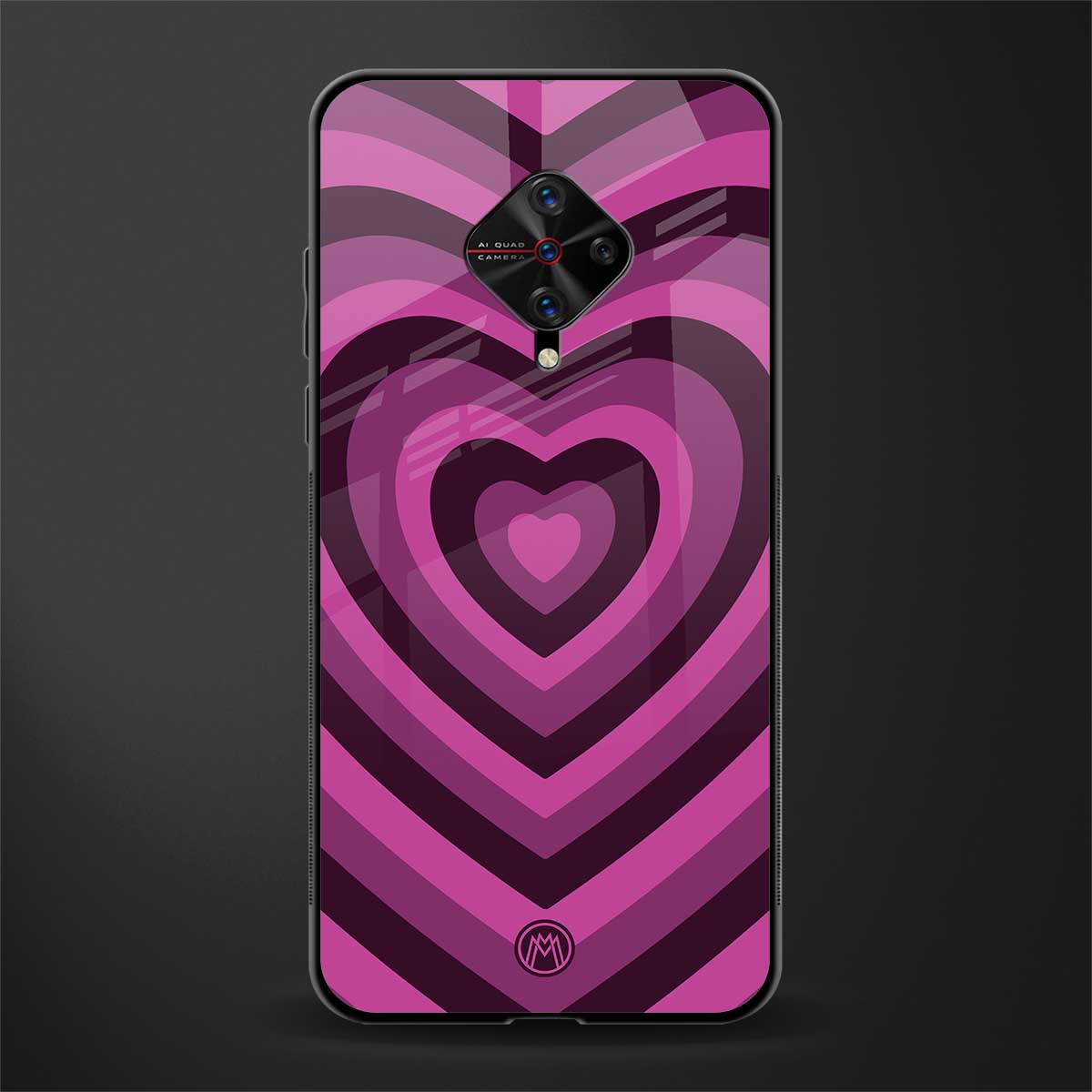y2k burgundy hearts aesthetic glass case for vivo s1 pro image