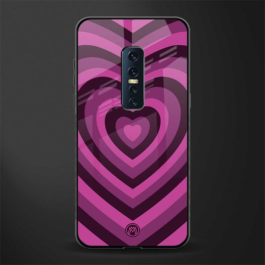 y2k burgundy hearts aesthetic glass case for vivo v17 pro image