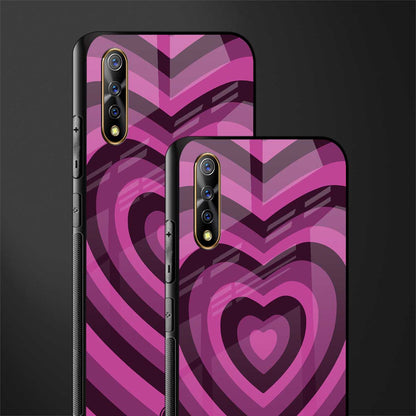 y2k burgundy hearts aesthetic glass case for vivo s1 image-2