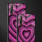 y2k burgundy hearts aesthetic glass case for vivo z1x image-2