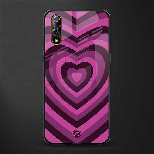 y2k burgundy hearts aesthetic glass case for vivo z1x image