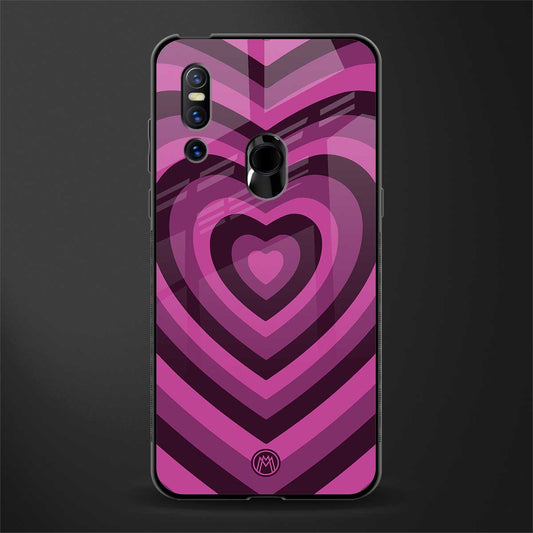 y2k burgundy hearts aesthetic glass case for vivo v15 image