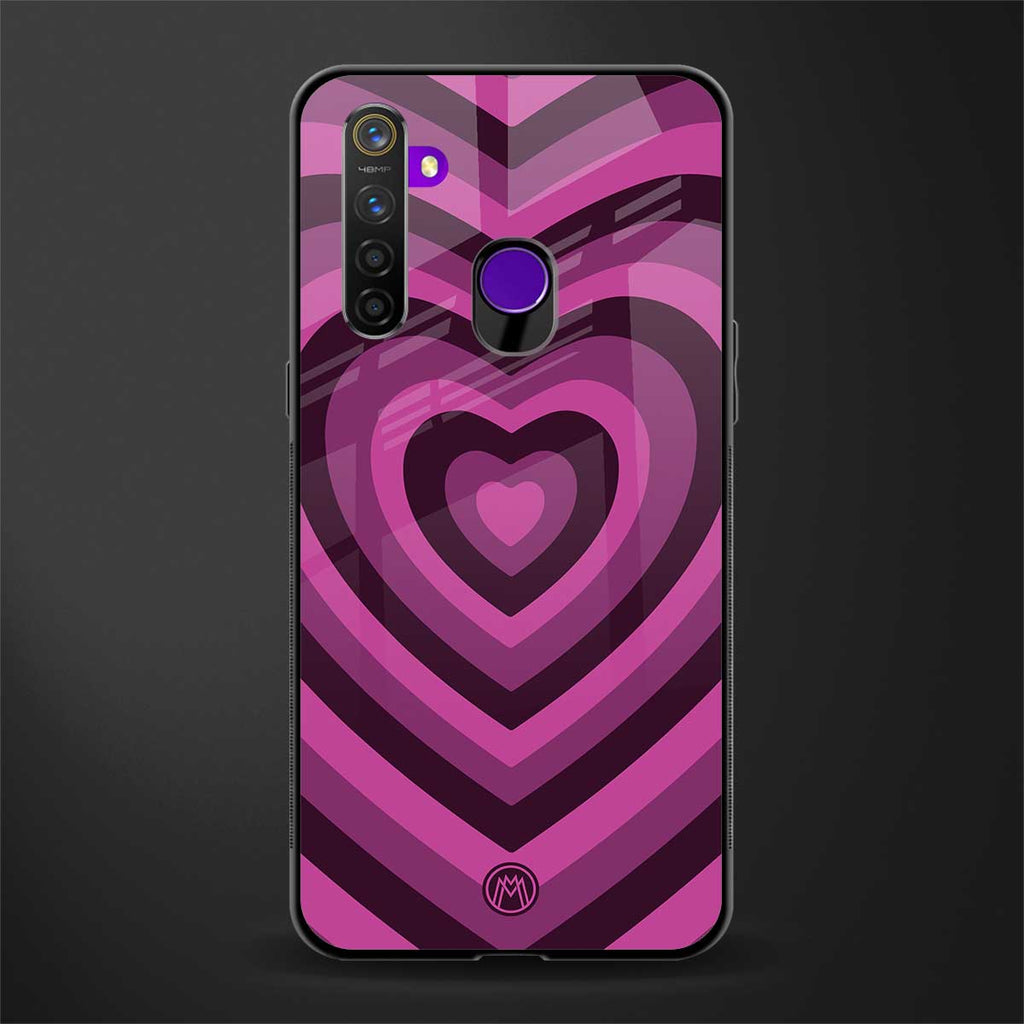 y2k burgundy hearts aesthetic glass case for realme narzo 10 image