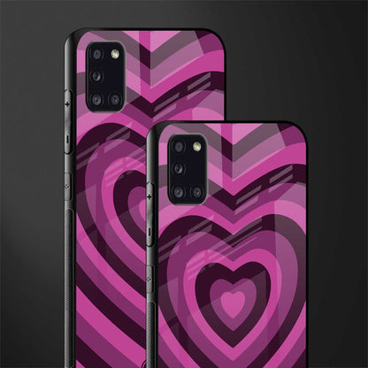 y2k burgundy hearts aesthetic glass case for samsung galaxy a31 image-2