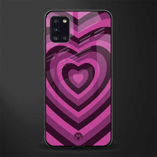 y2k burgundy hearts aesthetic glass case for samsung galaxy a31 image