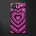 y2k burgundy hearts aesthetic glass case for samsung galaxy a51 image