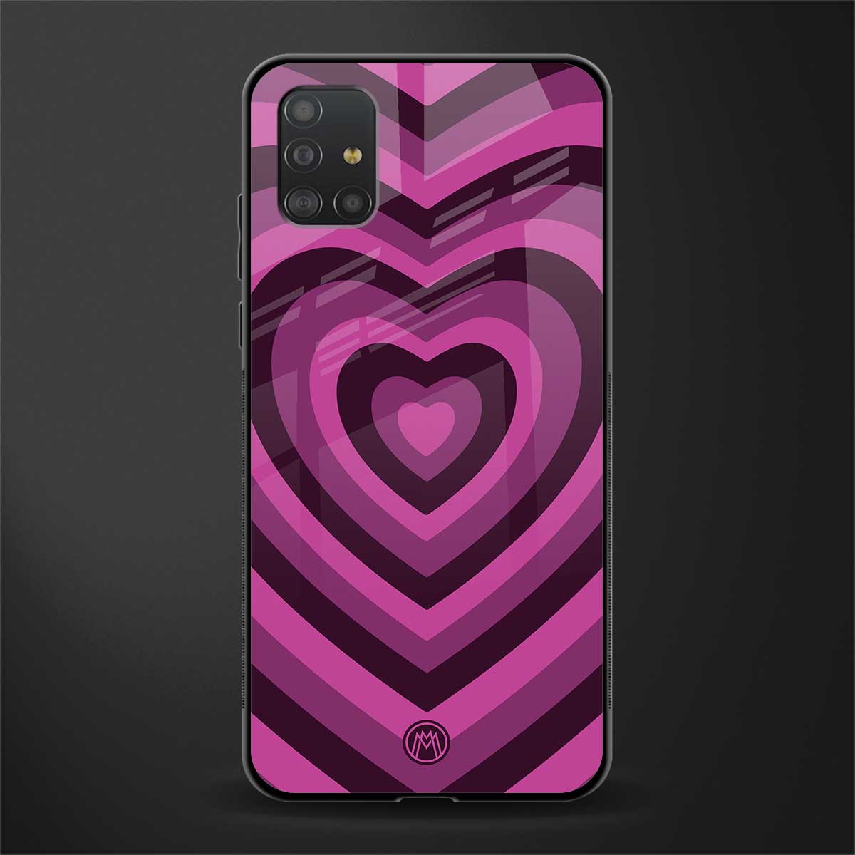 y2k burgundy hearts aesthetic glass case for samsung galaxy a51 image
