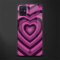 y2k burgundy hearts aesthetic glass case for samsung galaxy a71 image