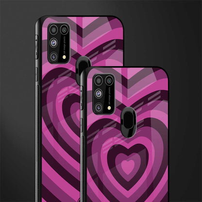 y2k burgundy hearts aesthetic glass case for samsung galaxy m31 image-2