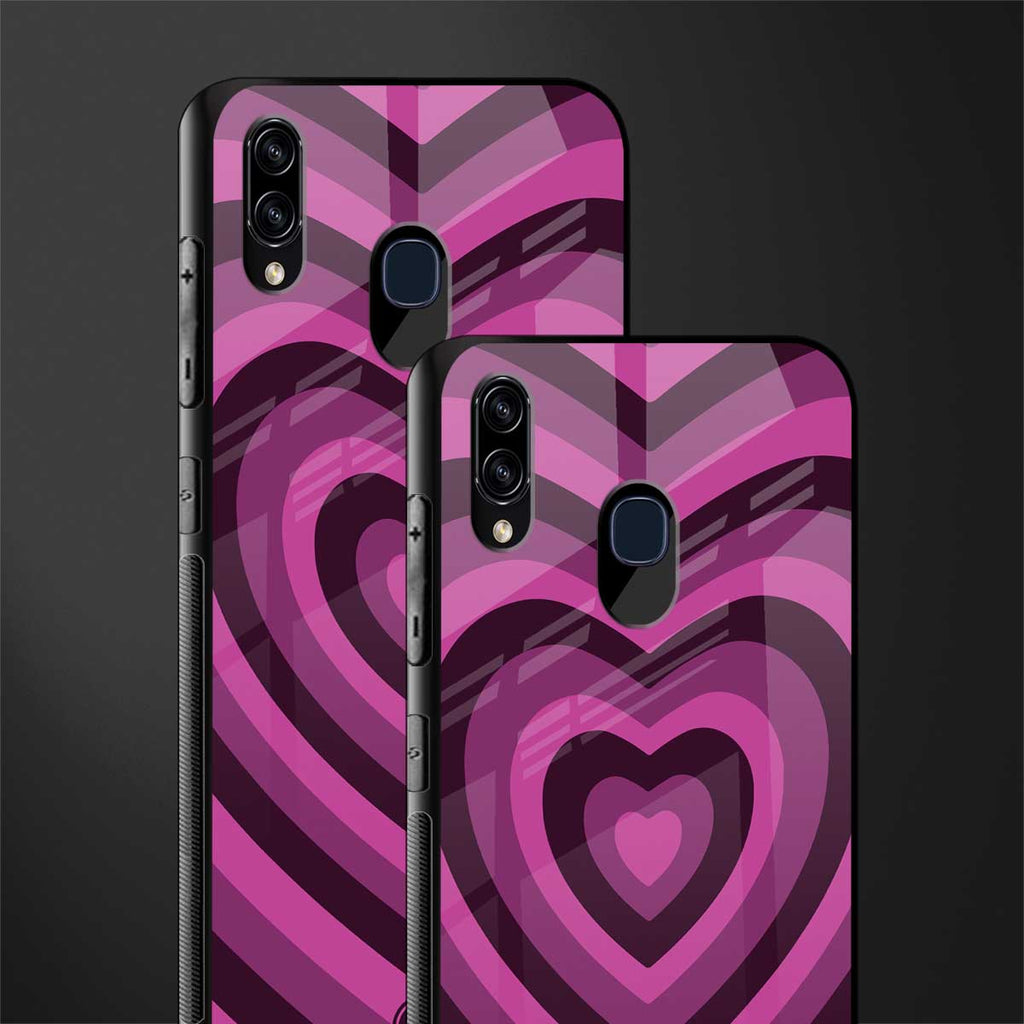 y2k burgundy hearts aesthetic glass case for samsung galaxy m10s image-2