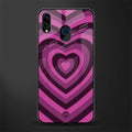 y2k burgundy hearts aesthetic glass case for samsung galaxy m10s image