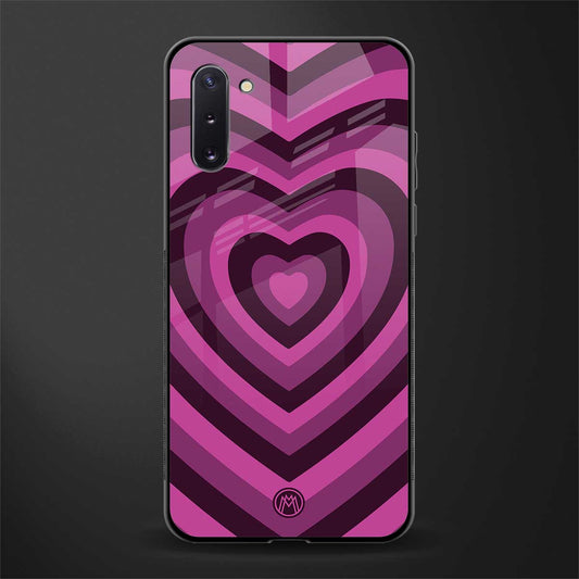 y2k burgundy hearts aesthetic glass case for samsung galaxy note 10 image