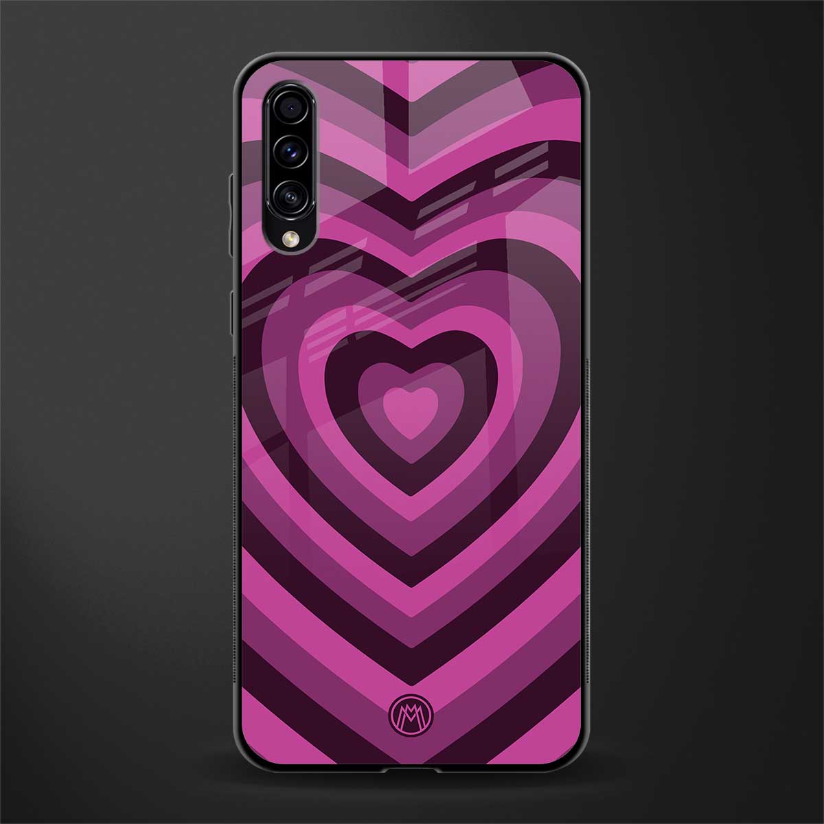 y2k burgundy hearts aesthetic glass case for samsung galaxy a70s image