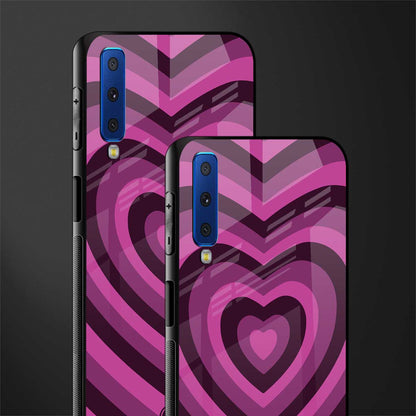 y2k burgundy hearts aesthetic glass case for samsung galaxy a7 2018 image-2