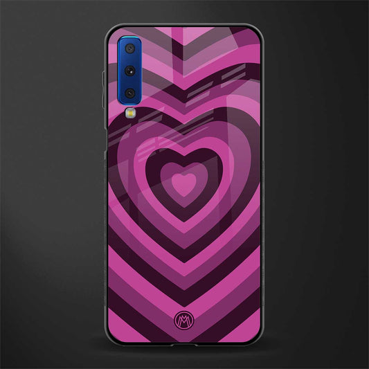y2k burgundy hearts aesthetic glass case for samsung galaxy a7 2018 image