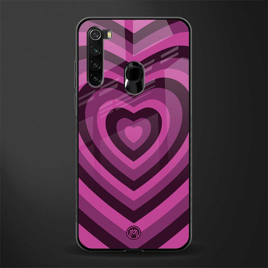 y2k burgundy hearts aesthetic glass case for redmi note 8 image