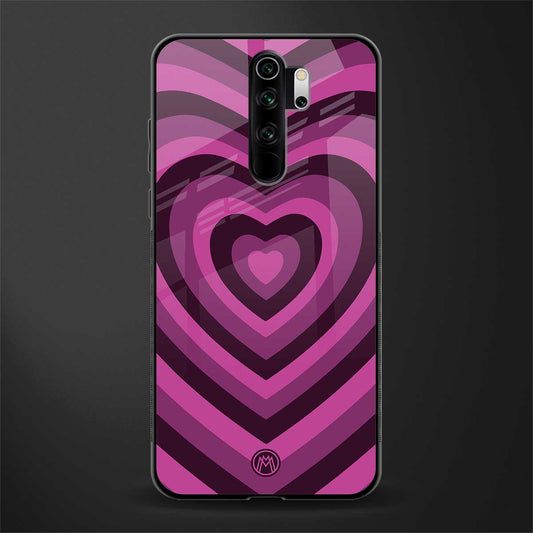 y2k burgundy hearts aesthetic glass case for redmi note 8 pro image