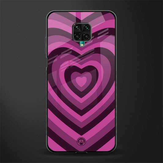 y2k burgundy hearts aesthetic glass case for redmi note 9 pro image