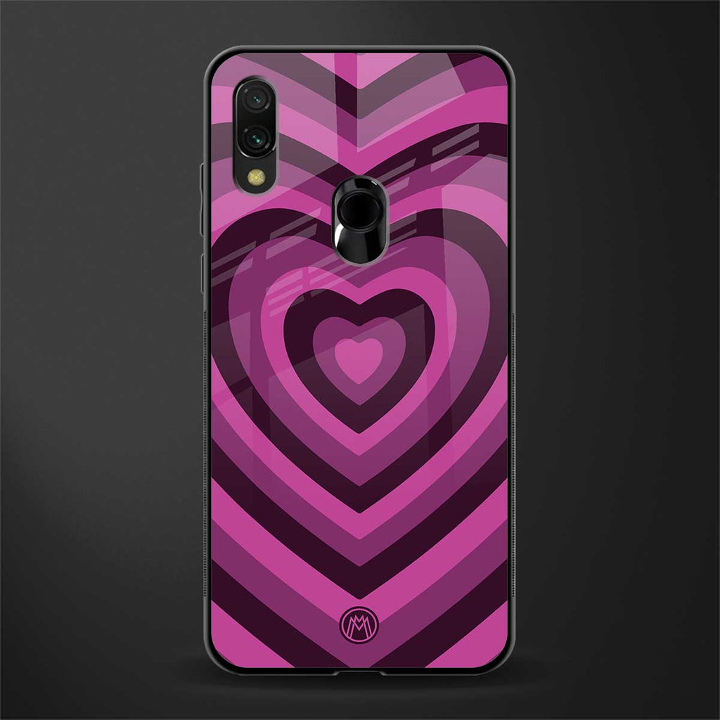 y2k burgundy hearts aesthetic glass case for redmi note 7 image