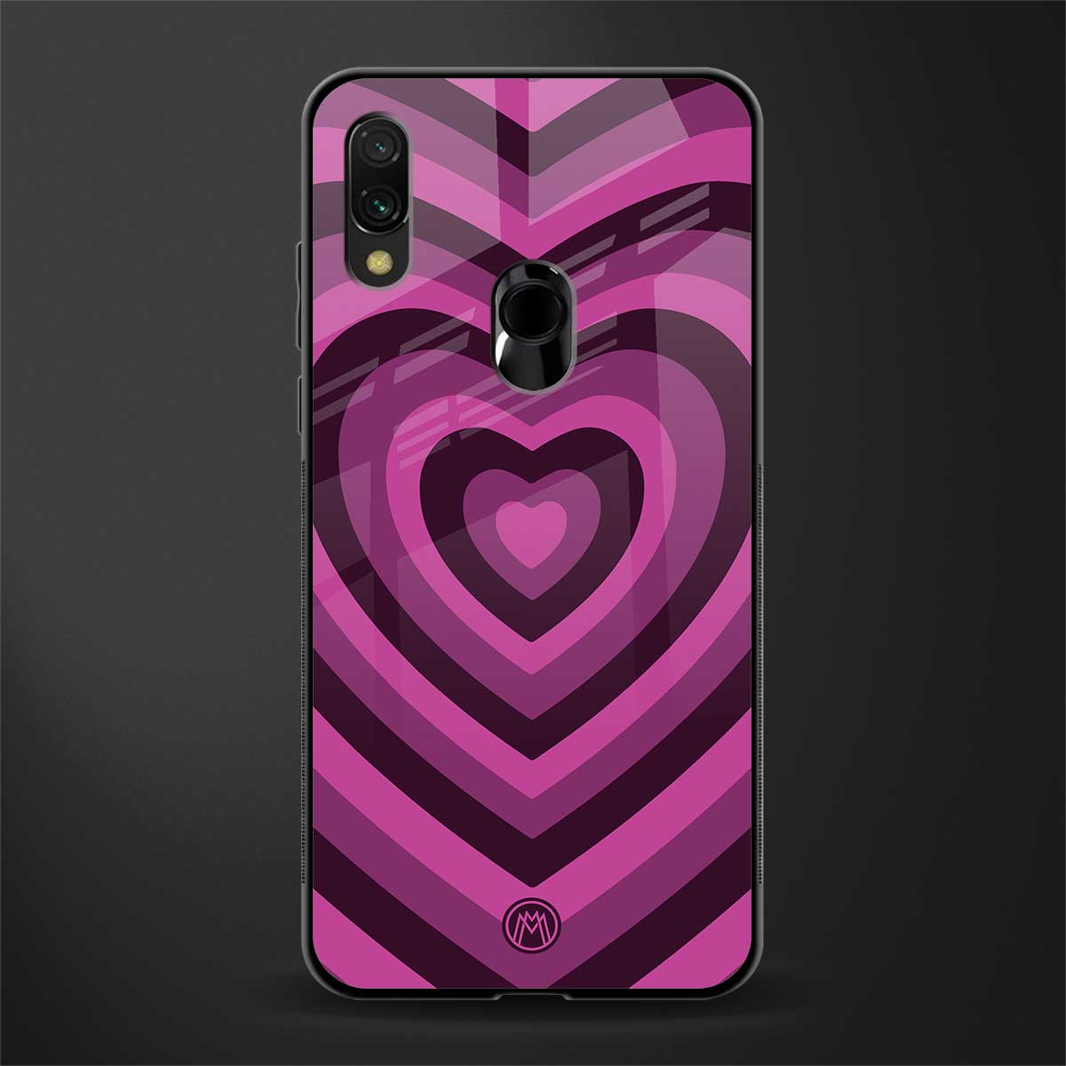 y2k burgundy hearts aesthetic glass case for redmi 7redmi y3 image
