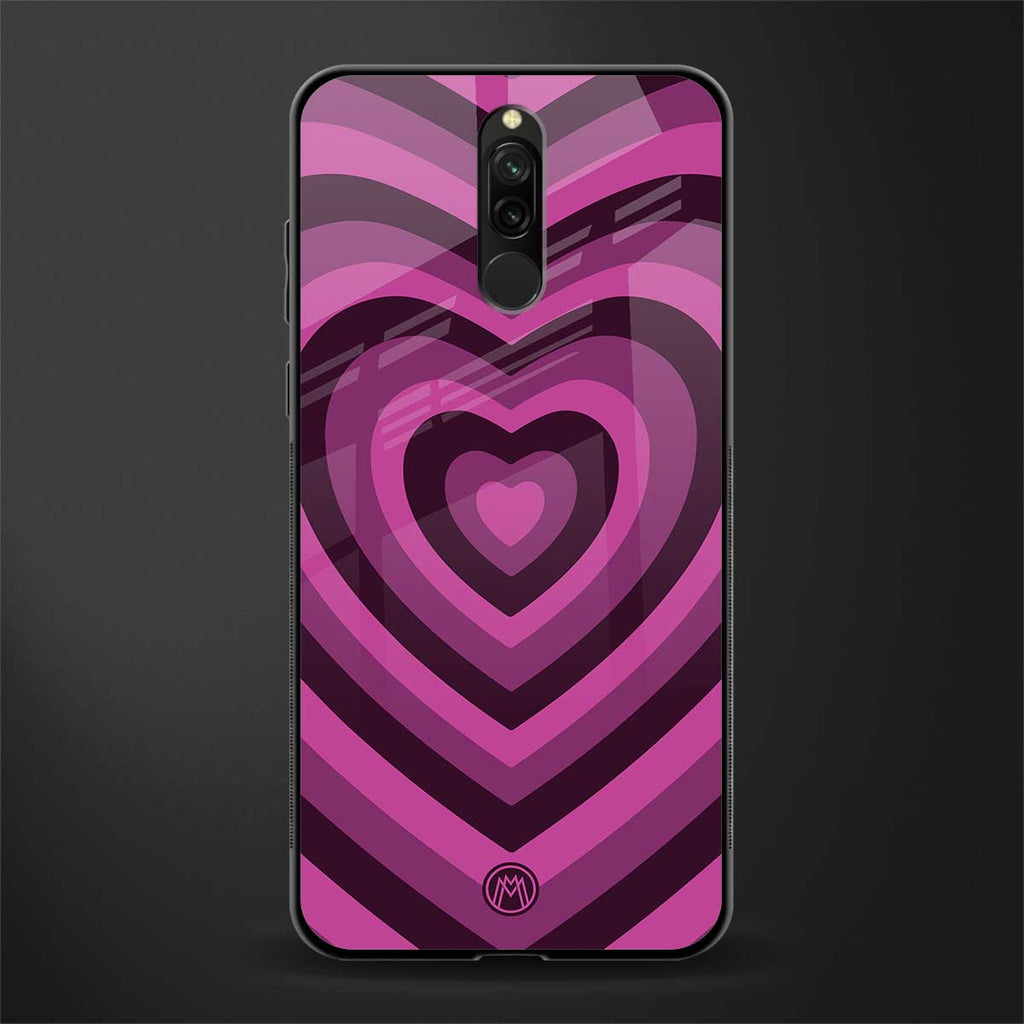 y2k burgundy hearts aesthetic glass case for redmi 8 image