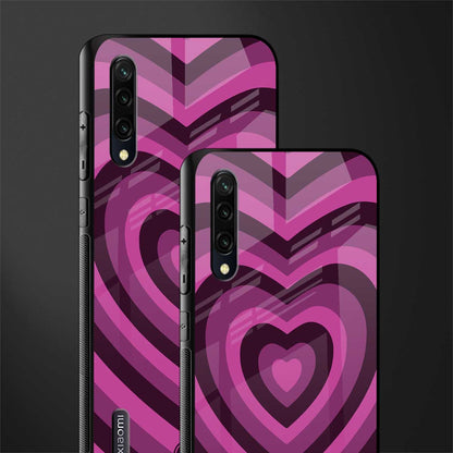 y2k burgundy hearts aesthetic glass case for mi a3 redmi a3 image-2