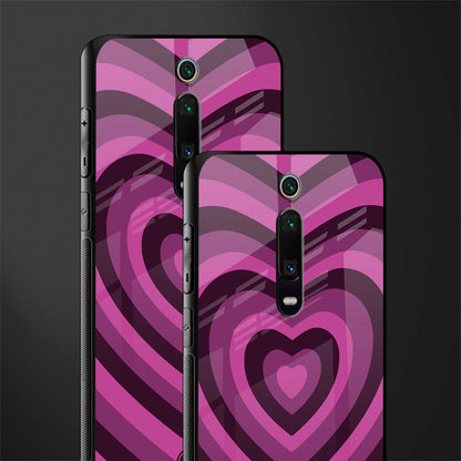 y2k burgundy hearts aesthetic glass case for redmi k20 image-2